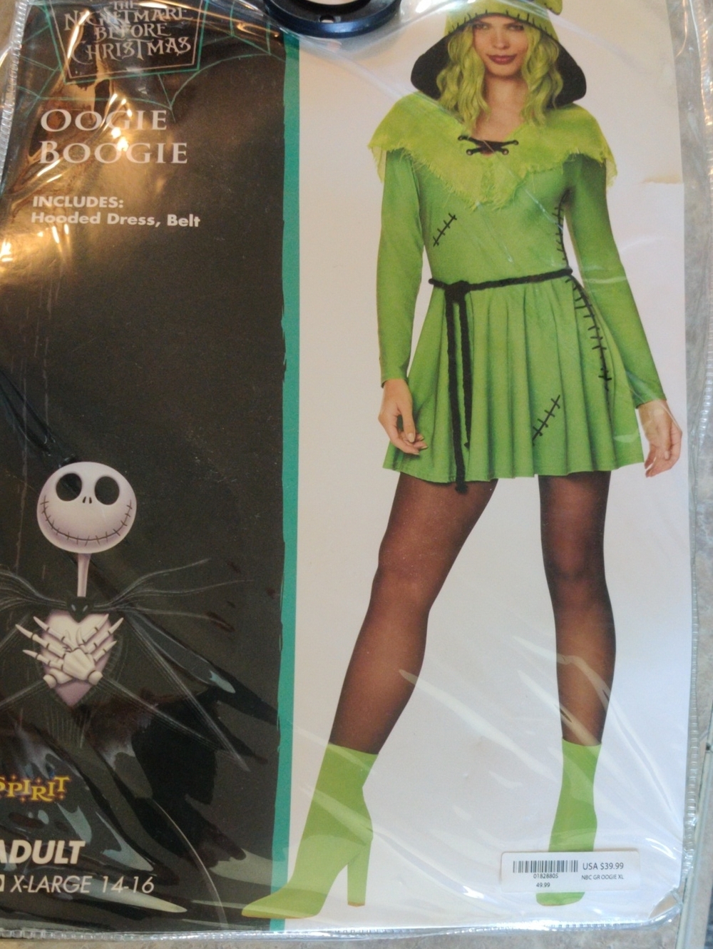 Spirit Green Hooded Oogie Boogie Halloween Costume
